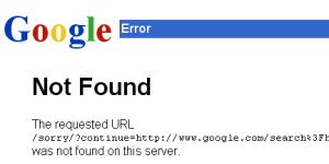 Google error not found